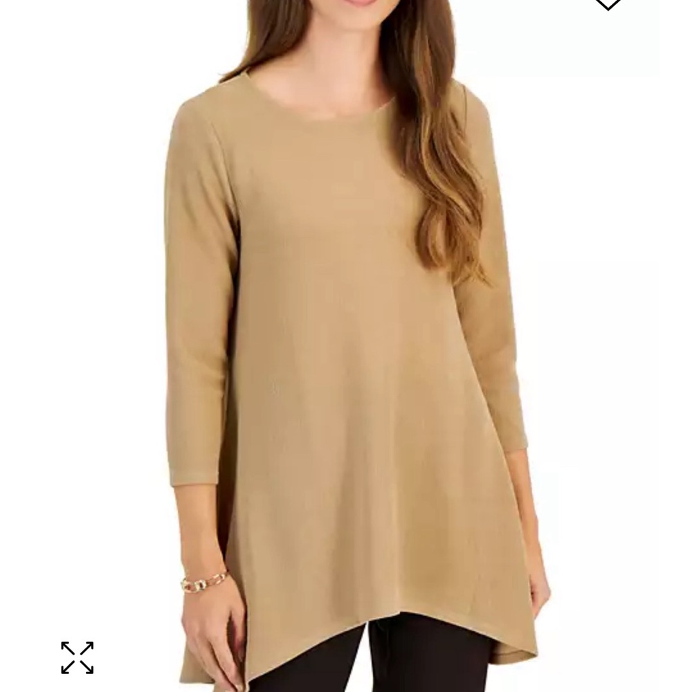 JM Collection tan gold tunic long sleeve